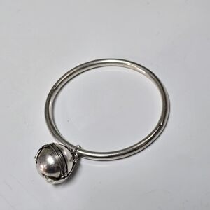 MEXICO STERLING SILVER PHOTO LOCKET SPHERE BRACELET